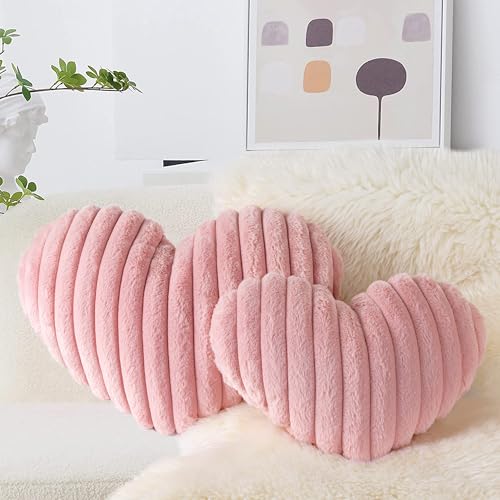 AELS Heart Shaped Pillow, Set of 2, Heart Decorative...