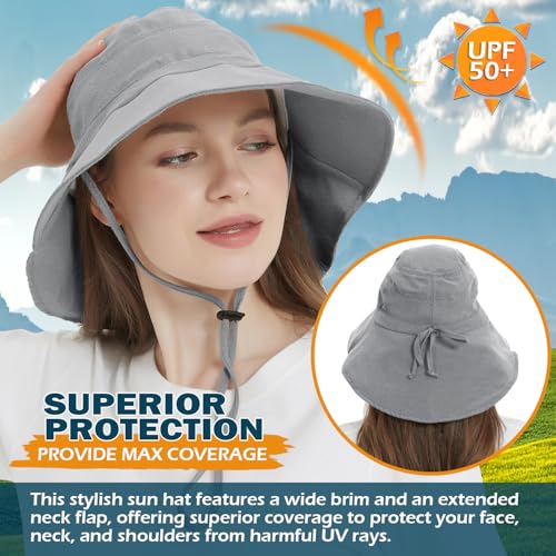 Sombrero de algodón para mujer con protección UV y ala ancha miniatura 2