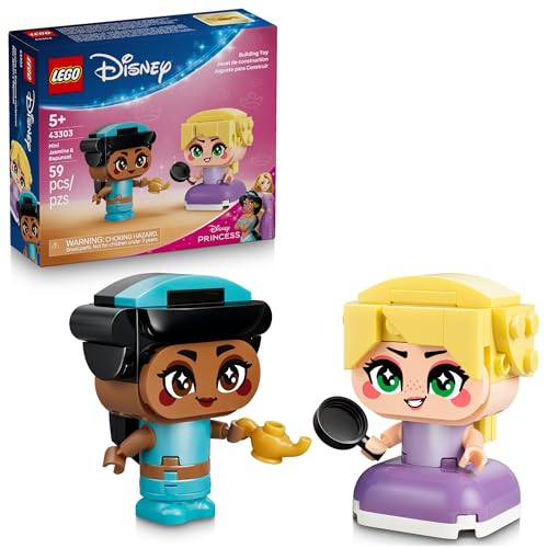 LEGO Disney Princess Mini Jasmine & Rapunzel Building Toy - Princess Toys for Girls & Boys, Ages 5+ - Disney Gifts for Kids - 43303