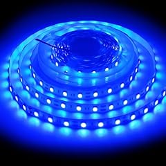 ShineBurky Striscia LED 12V 5 Metri Blu, Strisce LED Adesive SMD5050 300LEDs Luci LED Strip Light Flessibili Tagliabile per Camera Cucina TV Decorazione (Senza Alimentatore)