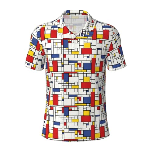 Polo décontracté homme anti-transpiration à motif moderne