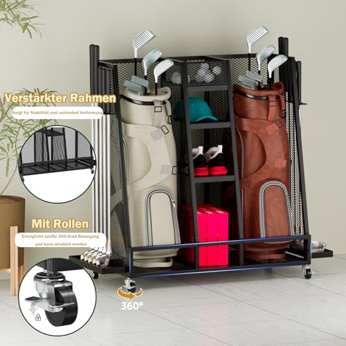 Support sac de golf garage double avec bac pour jouets - 6