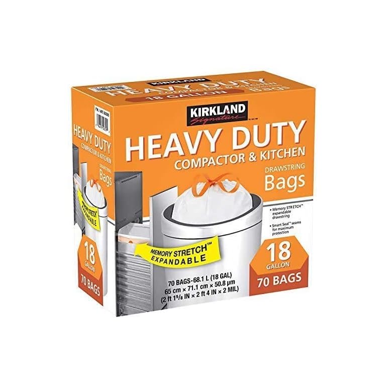 Kirkland Signature Compactor Kitchen Trash Bag with Gripping Drawstring