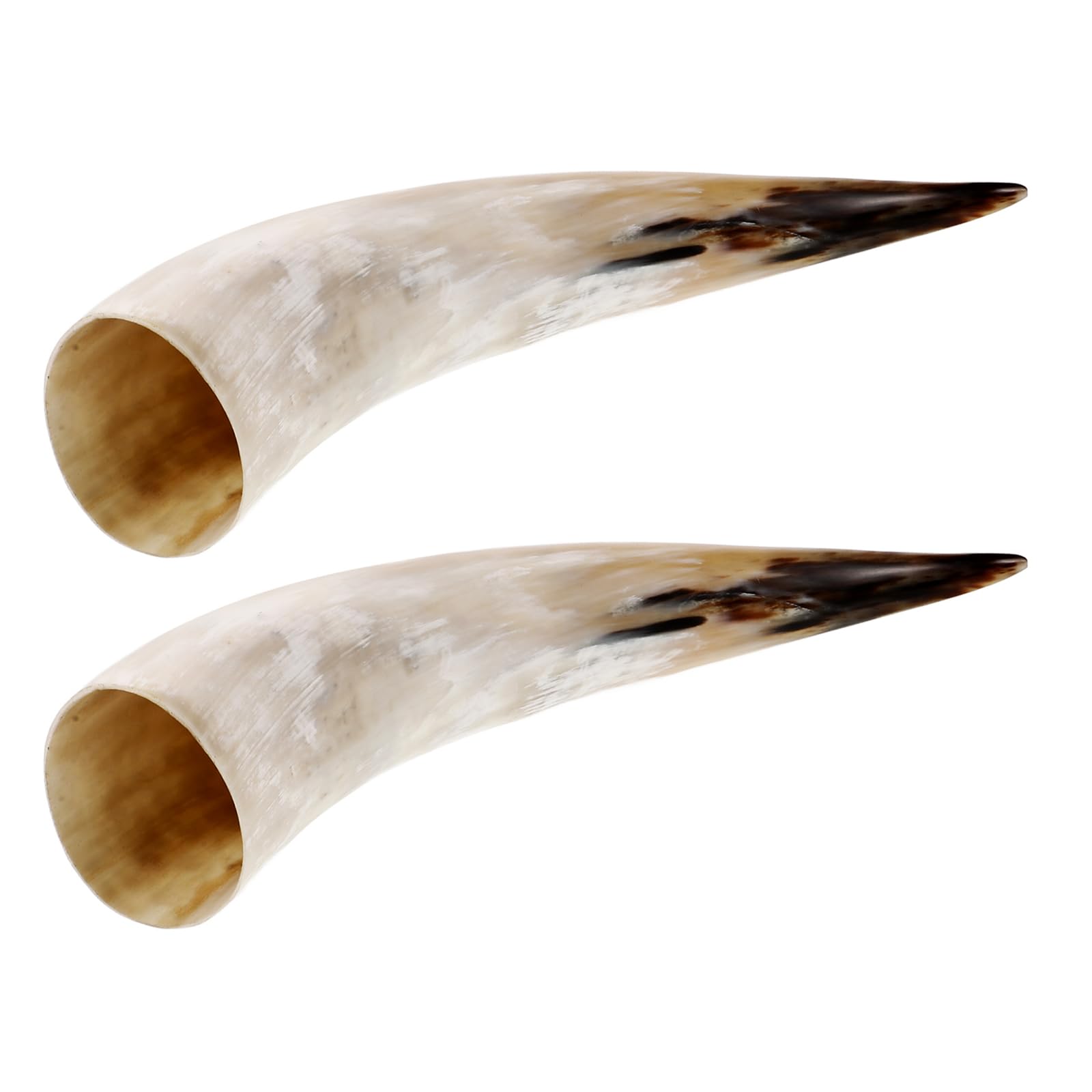 Jarrón de cuerno de vaca natural rústico en pack de 2 piezas de 20-30 cm