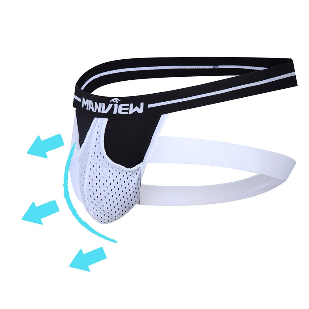 Men Sexy Cotton Jockstrap Elastic G-String Thong Men Underwear