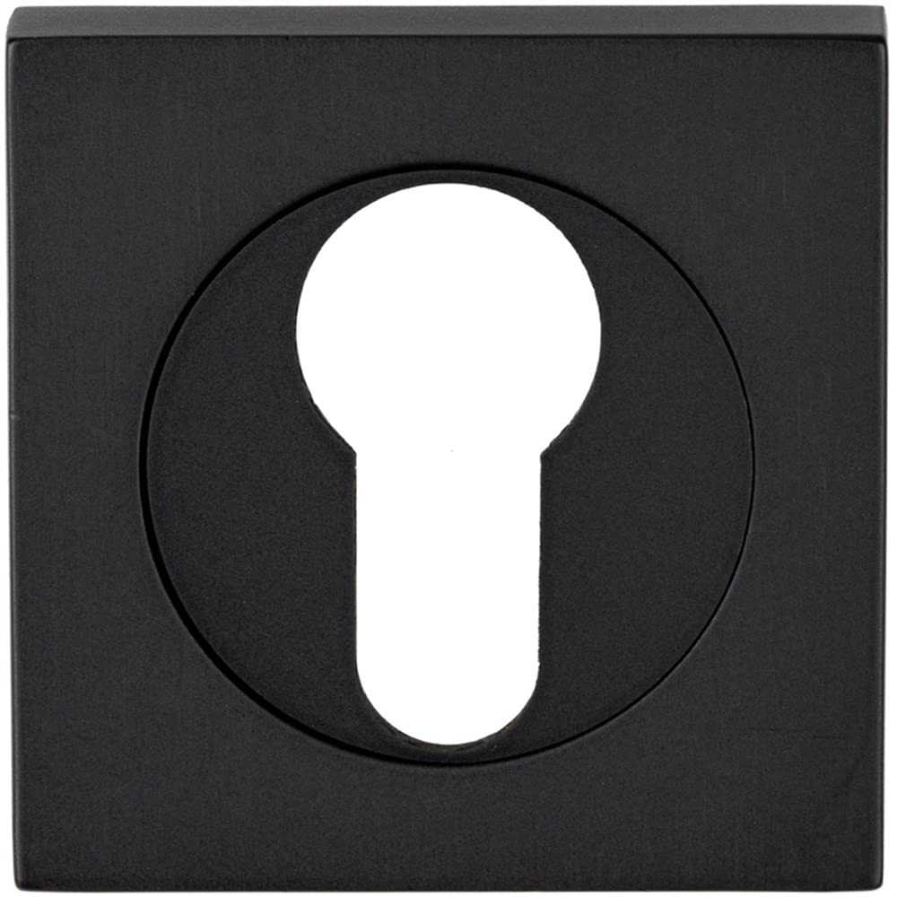  - Square Euro Profile Escutcheon 52 X 52mm Concealed Fix Matt Black
