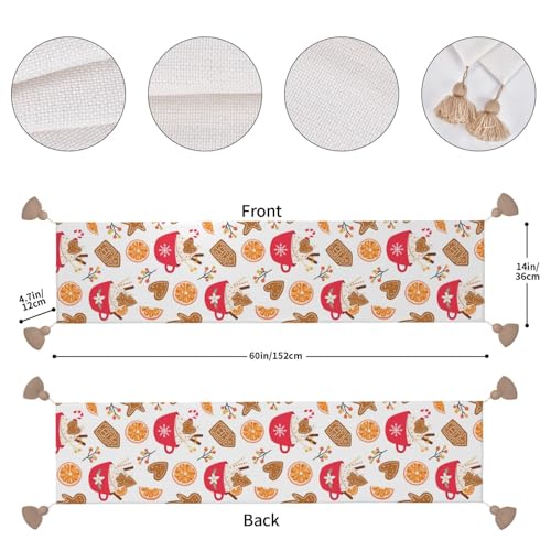 Chemin de table avec pompon lavable pour décoration de table de cuisine - 5