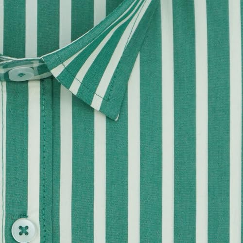 Image of GHPC 100% Cotton Striped Half Sleeves Regular Fit Formal Shirt for Men