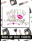 Make-Up Face Charts: Professional Blank Make-Up Artist Face Chart - Give To Your Clients After Applying Their Make-Up, or Use For Practice - Fun ... - Great Accessory For Beauty Professionals