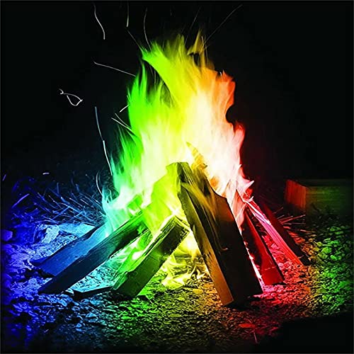 Buntes Feuerpulver, Flamme Fleck, Bunte Flamme Farbwechsel Powder, Geeignet für Partys, Halloween, Weihnachten und Andere Festliche, Schafft Lebendige Buntes Feuer für Feuerschale Cover