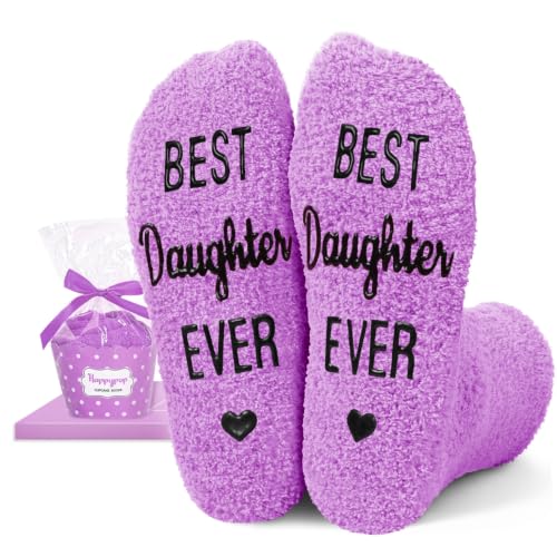 HAPPYPOP Best Daughter Ever Gifts - Daughter Gifts from Mom Dad, Mothers Day Gifts, Daughters Socks...