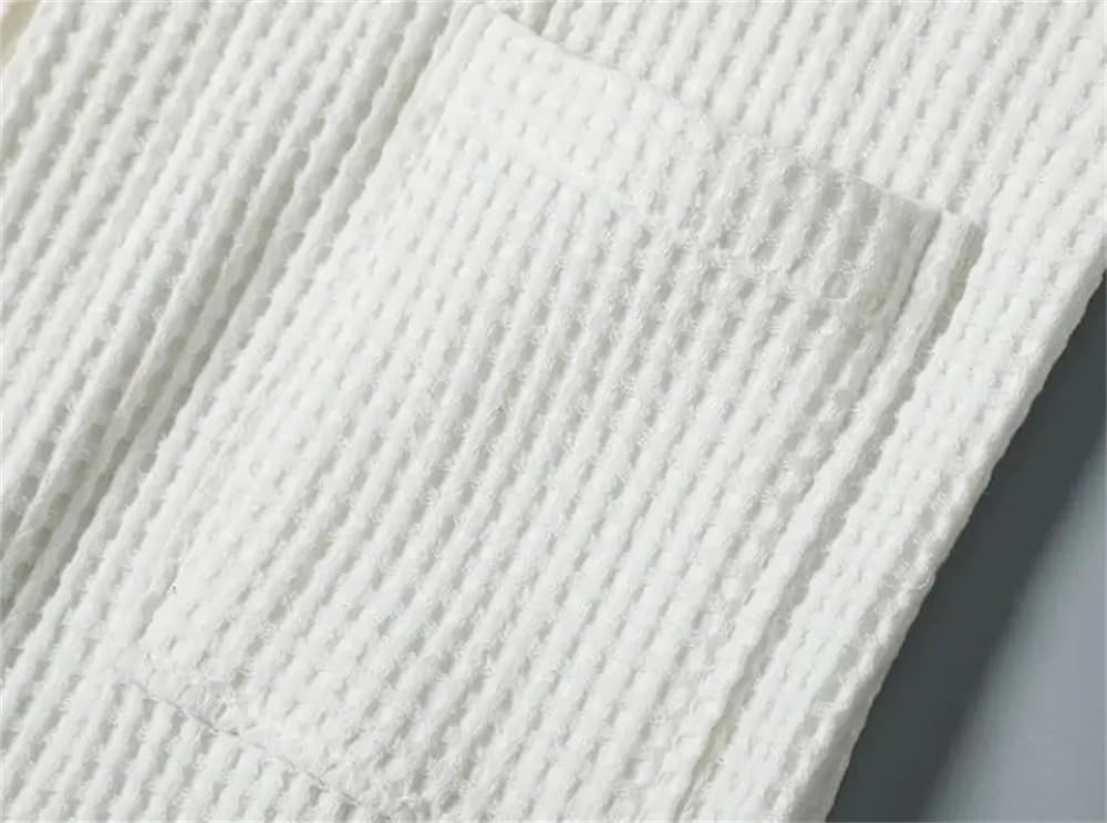 Szlafrok męski frotte szlafrok hotelowy szlafrok spa i pływanie bawełniany szlafrok miękki duży rozmiar długi szlafrok (biały M)