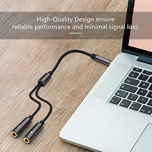 Image of Choseal 3.5mm Audio Jack to Mic Headphones Splitter, 1 Female to 2 Male Compatible with All 3.5 mm Devices