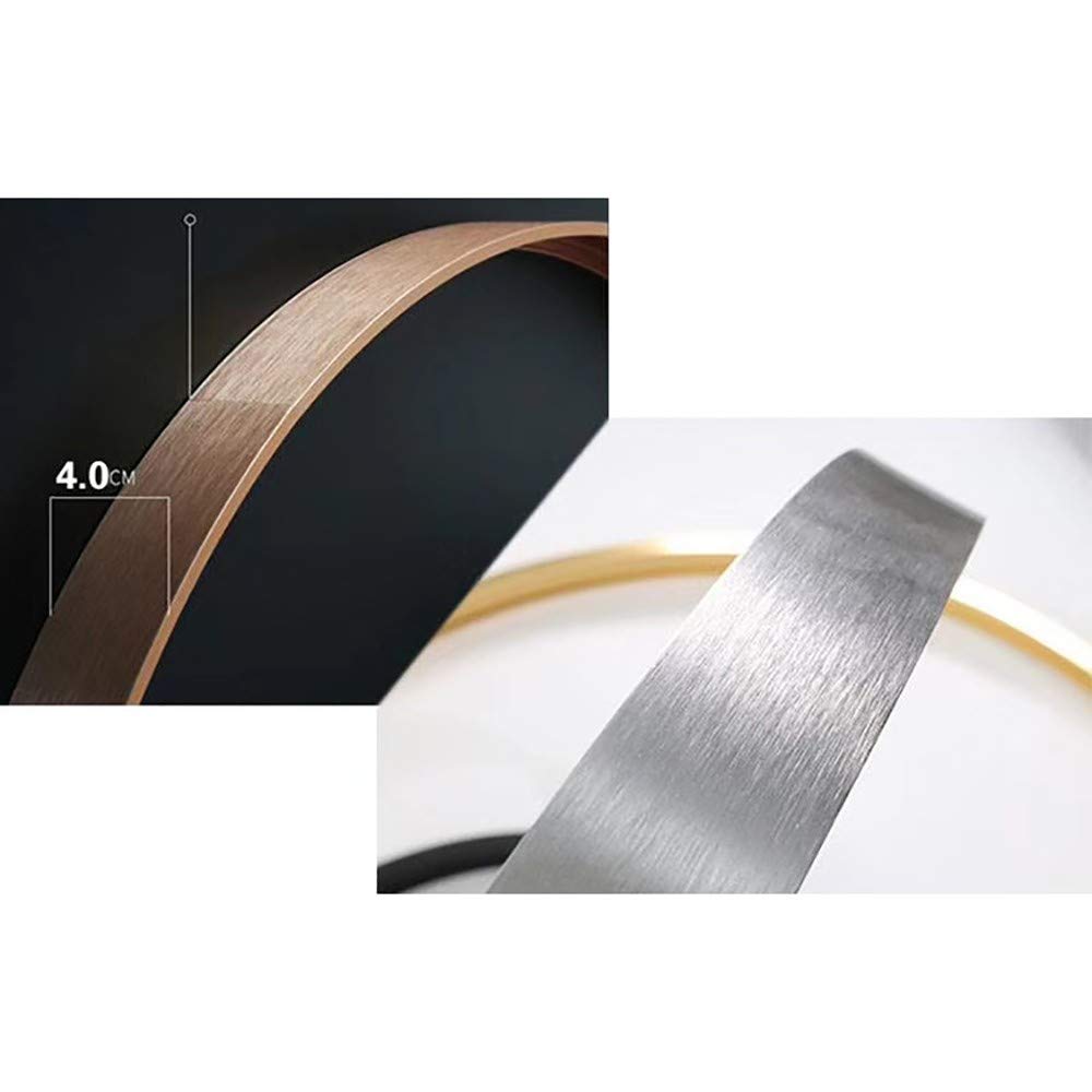 Baño Montado en la Pared Redondo Espejo- Enmarcado metalico Grande Espejos de vanidad Espejo de Aumento Ducha Espejo para maquillarse- Habitación Sala Pasillo,diámetro 50 cm