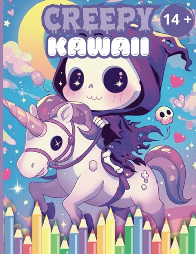 Creepy Kawaii Pastel Goth: Libri da colorare per ragazzi e per adulti, 40 disegni grandi antistress, attività creative, relax e divertimento