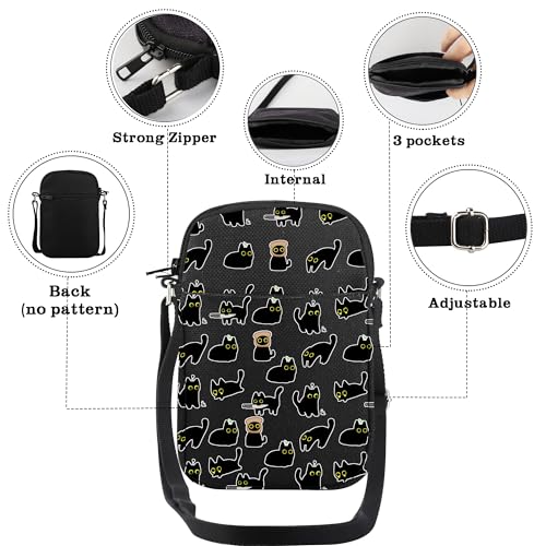 CMNIM Cute Cat Crossbody Bag Modern Animal Shoulder Messenger Bag Murderous Gifts for Cat Lovers Mama Purse3