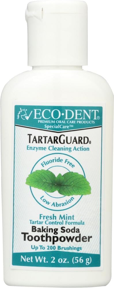 Eco-Dent Toothpowder Tartar Guard - Fresh Mint - Enzyme Cleaning Action - 2 oz (Pack of 2)