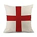 Housse de coussin décorative en coton et lin - Motif drapeau national au choix - 45 x 45 cm - Pour le canapé, la voiture et plus, Angleterre, 45 x 45 cm