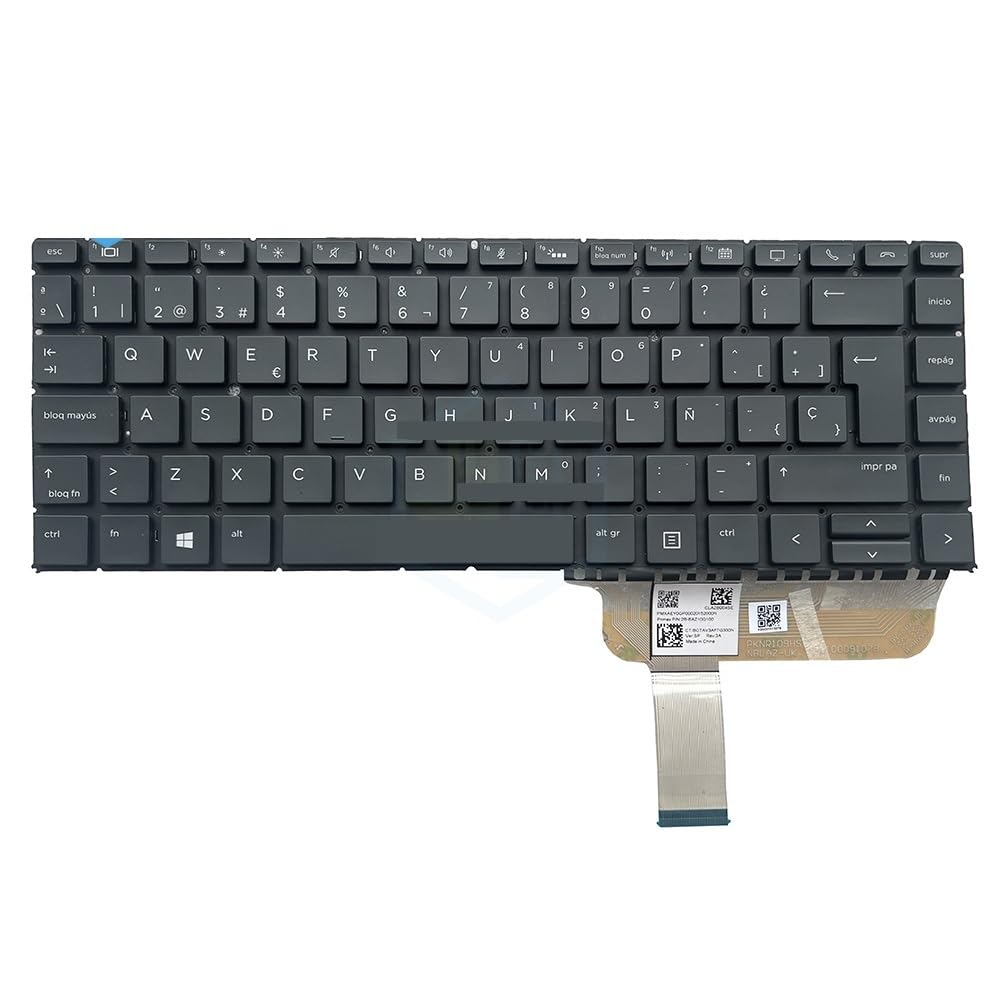 Clavier Espagnol SP Ordinateur Portable HP Elitebook x360 - 3