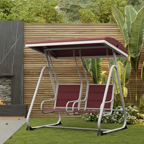 EAST OAK 2-Personen Veranda-Schaukel Rot