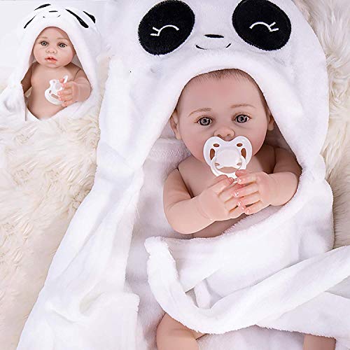 ZXCVBNM Muñeca Reborn De 17 Pulgadas, Un Juego Completo De Medias De Silicona, Ojos Realistas, Una Muñeca Anatómicamente Correcta Adecuada para Niñas
