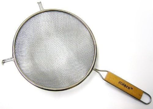 Winco Filtro MS3A-8D con doble malla fina, diámetro de 8 pulgadas, Plateado