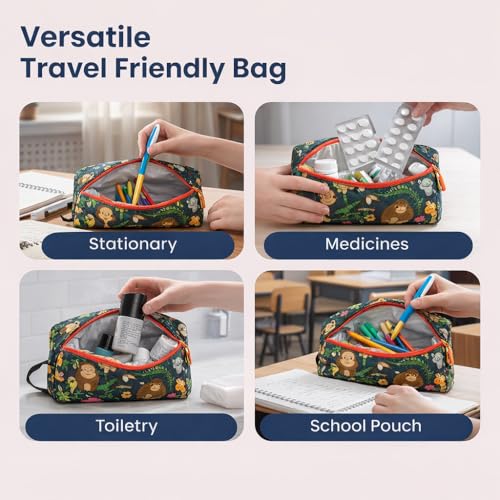Image of MiniTravel Organizer | Multipurpose All-in-One Compact Durable, Lightweight, Waterproof, Bag | Travel Friendly Pouch | Ideal for Stationary, Medicines, Accessory (Animal Print)