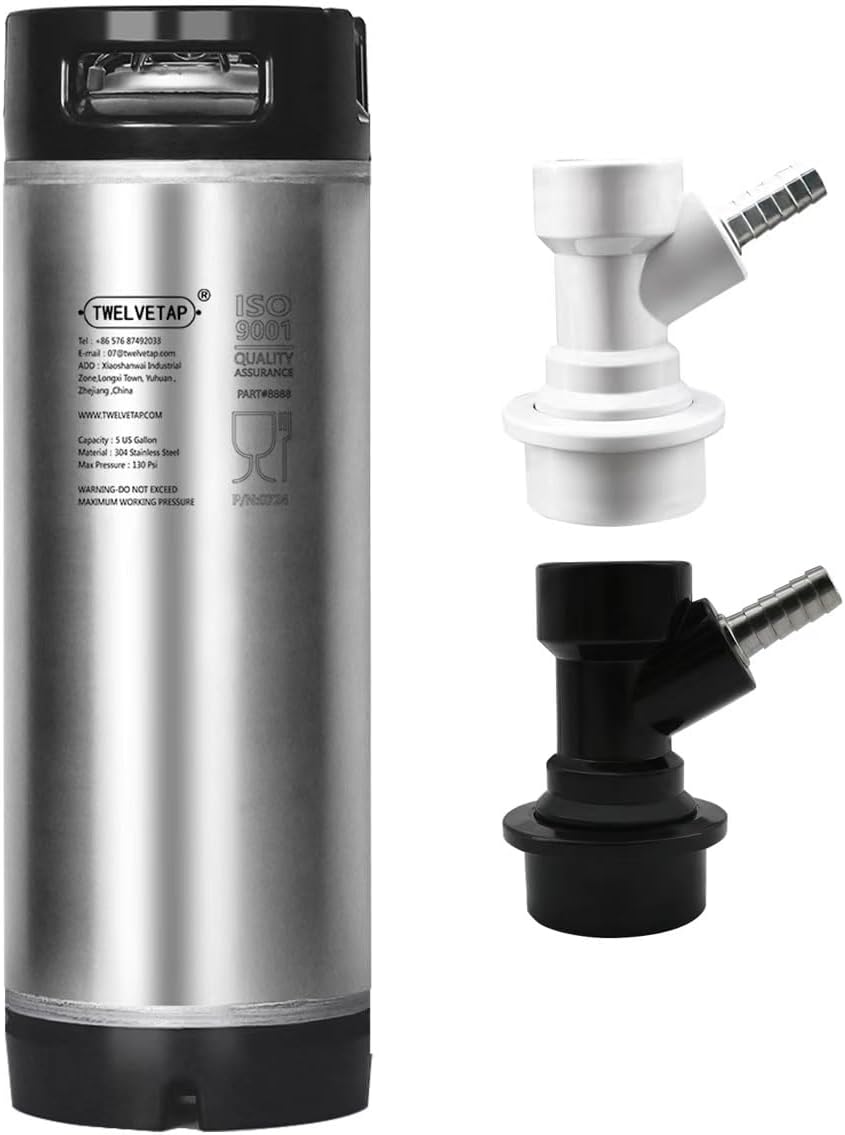 5 Gall Ball Lock Keg-1 Pair Barb Ball Lock Disconnect