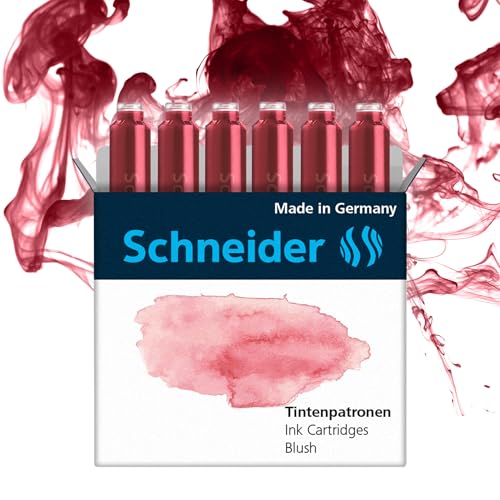Schneider Pastell Tintenpatrone (Standard Patronen für Füller) Blush, 6 Stück