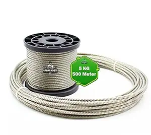 UrbanKheti Fencing Clutch Wire for Boundary (Wire 500 Meter (5 Kg) (1.5MM) Galvanised Wire Wire Iron & Steel Wire Indias No 1 Agriculture Product for Zatka Fencing/Factory/Villa/Farm