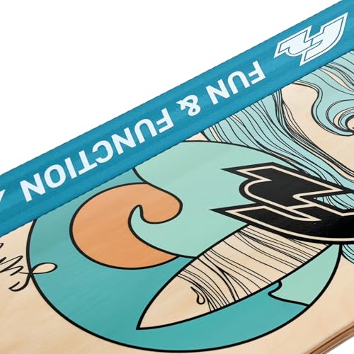 F2 Balance Board Surfline Board Slackline Training 105x27 5cm Blau