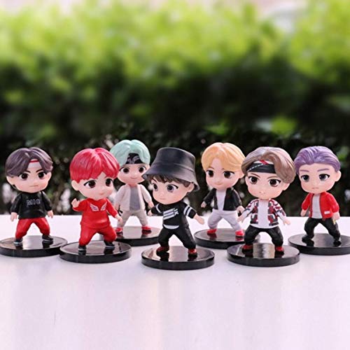 Image of AUGEN Limited Edition BTS Bangtan Action Toy Figure and Cake Topper Collectible Set of 7-8cm Statue (Small, 2)