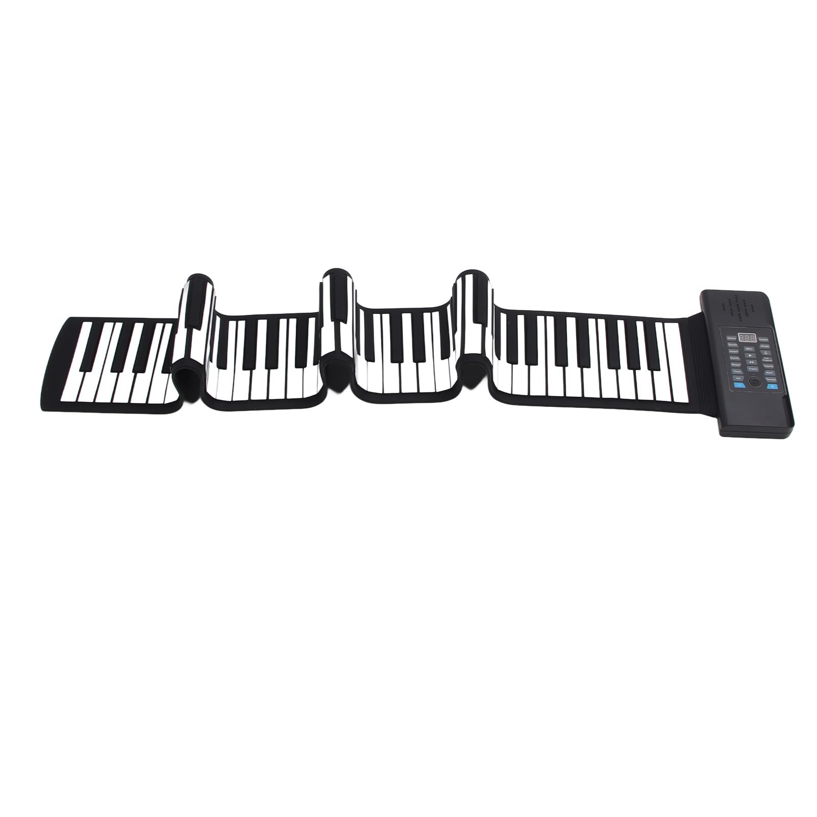 88 Klawiszy Roll Up Piano, 128 Tonów Rytmów, 15 Utworów Demonstracyjnych, Elektroniczne Pianino Ręczne z Wyświetlaczem LED Funkcja MIDI, dla Dzieci Początkujący Wiercenie