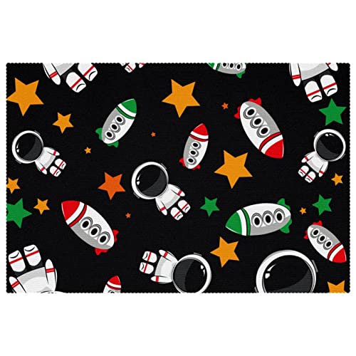 Set de table noir antidérapant Cosmonauts lot de 6 pièces pour table à manger - 2