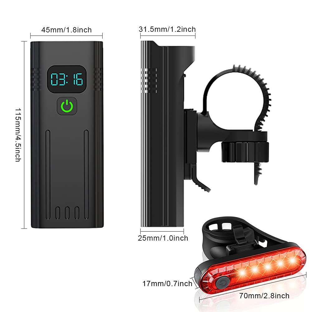 Wasafire Lampe de vélo, lampe frontale rechargeable USB, 5 200 mAh, 5 modes, éclairage avant de vélo, étanche, 3200 lm, vélo de montagne, alerte de conduite nocturne Wasafire Lampe de vélo, lampe frontale rechargeable USB, 5 200 mAh, 5 modes, éclairage avant de vélo, étanche, 3200 lm, vélo de montagne, alerte de conduite nocturne