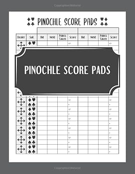 Paperback Pinochle Score Pads: Pinochle Score Sheets, card game scorekeeping record book. Book