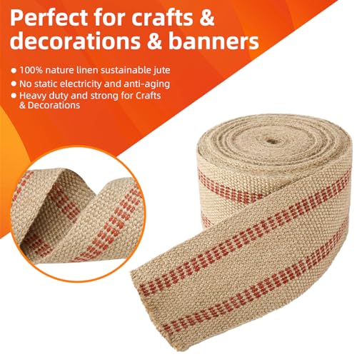 YaeCCC Chair Webbing 3.5" x 10 Yd Rolls 36 lbs,Jute Webbing Upholstery