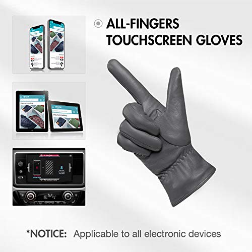 Image of Air Curvey Winter Touch Screen Leather Gloves Womens Driving Glove Warm Lining