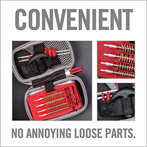 Real Avid Handgun Cleaning Kit: All In One 13 Piece Pistol Cleaning Kit With Cleaning Rod, Bore Brushes, Gun Cleaning Jags & Gun Cleaning Patches For .22 .357 9Mm .38 .40 .44 & .45 Caliber Handguns #TOP4
