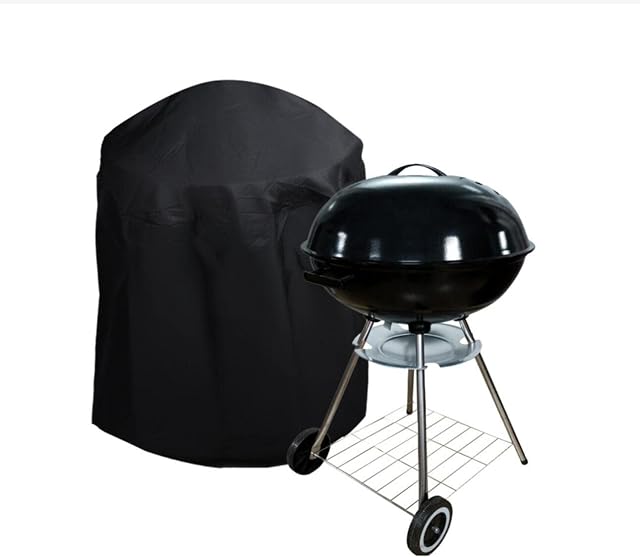 AMSAMOTION BBQ Cover Waterproof, Windproof, Anti-UV, Heavy Duty Rip Proof Kettle Oxford Fabric Grill Barbecue Cover, Round 71vmx 68cm