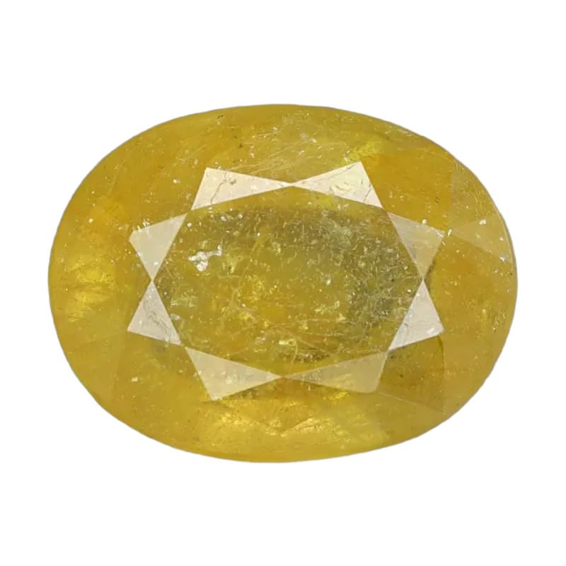 Saphir jaune pukhraj naturel de 6,25 carats Shree Jewelrs, idée cadeau précieux unique A6