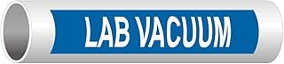 ComplianceSigns.com Lab Vacuum (White Legend On Blue Background) ASME A13.1 Pipe Label Decal, 8x2 inch 5-Pack Vinyl for Pipe Markers