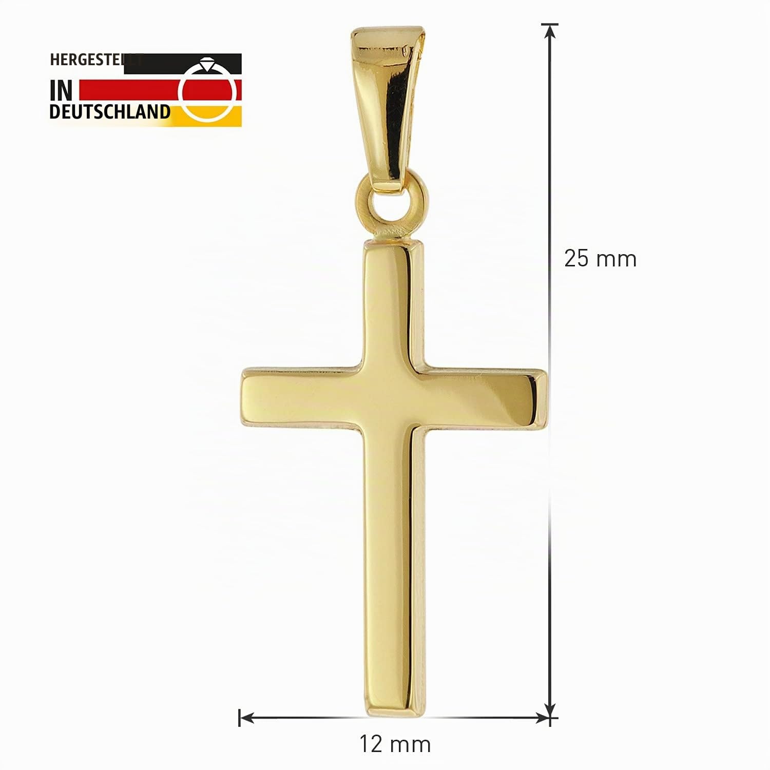 trendor Damen Kreuz-Anhänger 333 / 8K Gold + Vergoldete Silberkette 51056 | zauberhafter Halsschmuck für Frauen, diese Halskette ist eine tolle Geschenkidee,