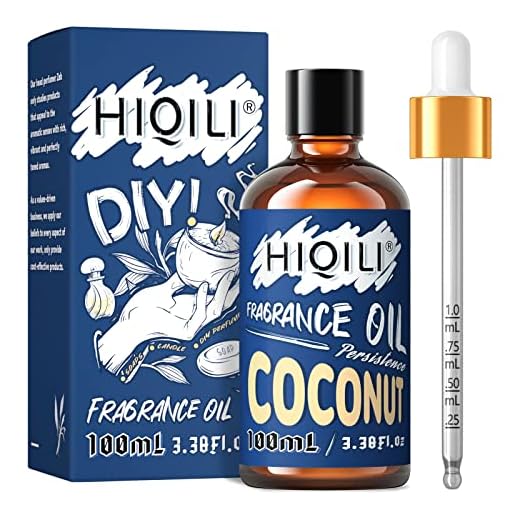 HIQILI Coconut Fragrance Oil 100ml, Essential Oil for Diffuser Candle Making Soap Slime, Scented Oil for Car Freshies Soy Candles, Home Aromatherapy 3.38 Fl Oz, Christmas Gifts for Women Men
