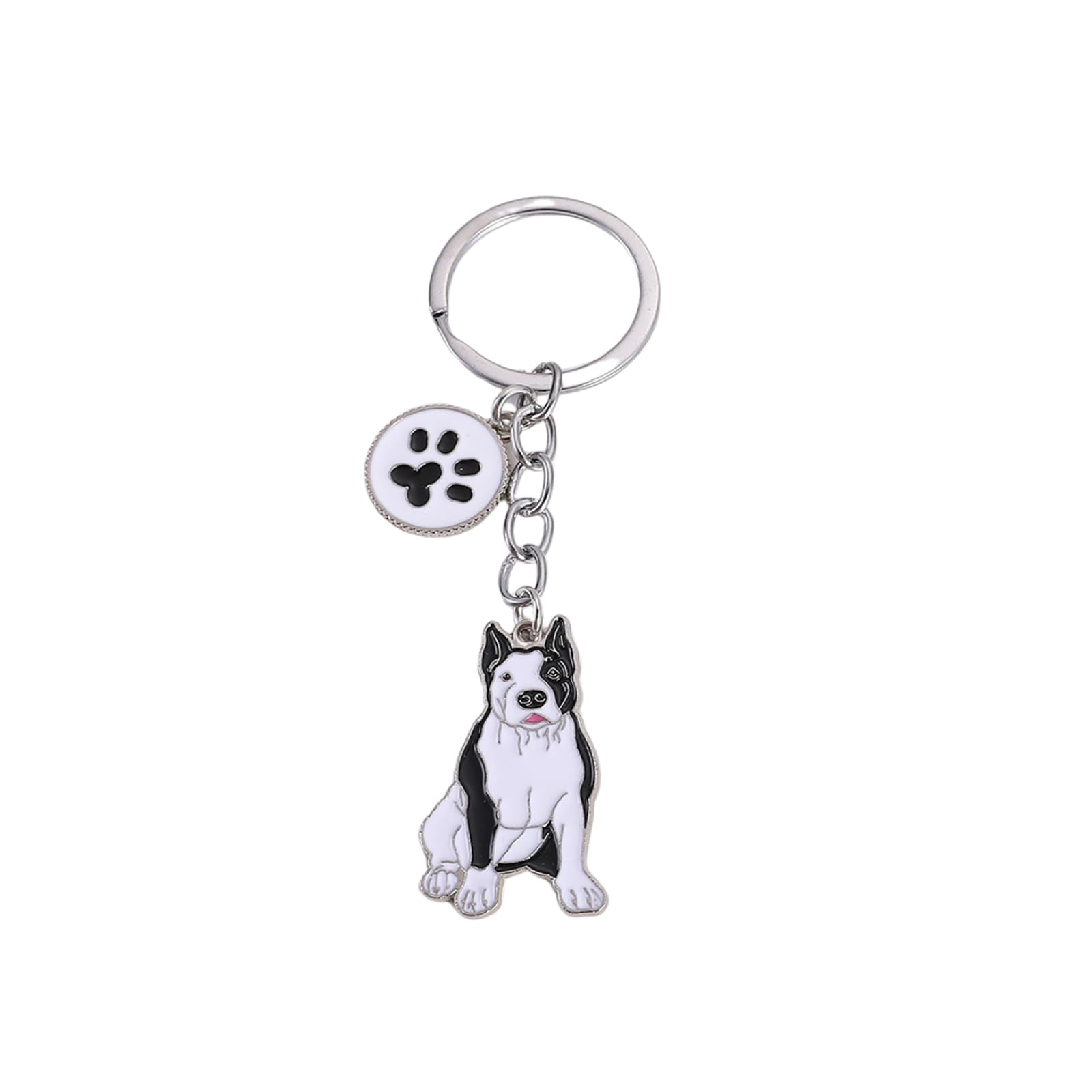 Bt Bear Unisex Bulldog Keychain,Dog Id Tag Cute Metal Dog Keychain Keyring Keyfob Bag Charm (Bulldog)