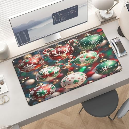 Christmas Balls Desk Mat pad para mouse grande de goma miniatura 6