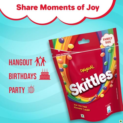 Image of Skittles Original Bite-Size Fruit Flavoured Candies, 196 Grams Pack