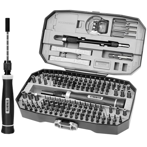 Image of STREBITO Precision Screwdriver Set 153 in 1 Small Screwdriver Set with Case, Magnetic Screwdriver Electronic Toolkit - PC, Laptop, Cell Phone, Macbook, Game Controller, RC & Computer Repair Tool Kit