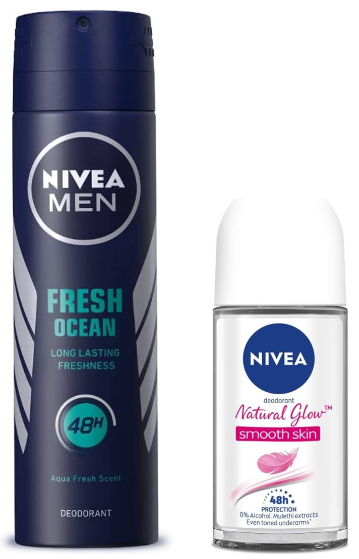 Nivea Fresh Ocean Deodorant for Men, 150 ml & NIVEA Whitening Smooth Skin Deodorant Roll On, 50ml-image-34