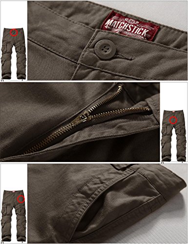 Image of Match Men's Wild Retro Multi-Pockets Utility Casual Cotton Cargo Trousers #3357